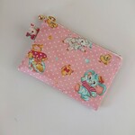 メリーボンボン ドット柄♪ピンク ミニフラットポーチ 12㎝ファスナー