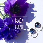 BLACK &  PURPLE  【丸型】ピアスorイヤリング