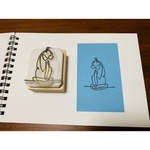 一筆書き風シンプルな猫の消しゴムはんこ
