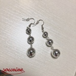 シルバー3連 ピアス