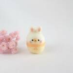 イースターバニーな まんまるくまこちゃん yellow  ／ 羊毛フェルト うさぎ