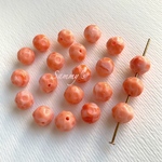 コーラルピンク マーブル 不規則ラウンド アクリルビーズ 8mm 20個set