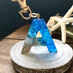 イニシャルキーホルダー「A」海モチーフ