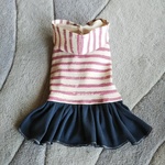 犬服！ボーダーパーカーフリフリスカートワンピ