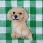ゴールデンレトリーバーのブローチ(子犬)