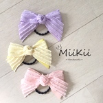 春の色　ペールカラーカラー　ミニリボン🎀 ヘビー、キッズミニヘアゴム　子供ヘアクリップ　2点セット　ヘアクリップ