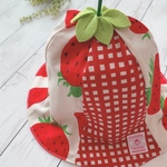 【受注製作】まっかないちご🍓柄チューリップハット＊ベビー帽子＊キッズ帽子