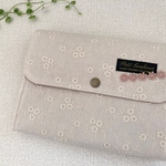 刺繍生地[生成り]　母子手帳ケース　マルチケース