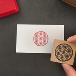 使いやすい丸型　和柄消しゴムはんこ(麻の葉)