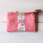 pink linen+リバティ*ミニポーチ*カードケース*名刺入れ*イヤフォン*ホビーラホビーレ