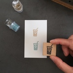 テイクアウトアイスコーヒーのアイコンはんこ/消しゴムはんこ/福わけはんこ
