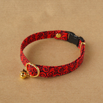 【猫用・３サイズから選べる】こげねこオリジナル唐草首輪（焔）