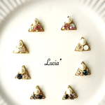 SALE★トライアングル×ビジュー×コットンパールのピアス&イヤリング