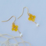 菜の花の小さなピアス