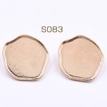 送料無料 12個 ヘアゴムパーツ ミール皿 不規則丸 28×30mm ゴールド 【12ヶ】 S083