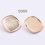 送料無料 12個 ヘアゴムパーツ ミール皿 四角 30×30mm ゴールド 【12ヶ】 S089