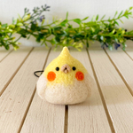 羊毛フェルト　オカメインコストラップ(白)