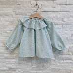 【送料無料】♡フリル襟スモック♡ブルー