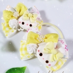大人気‼️🆕キッズ用✨入園・入学式に♡お星様柄リボンのヘアゴム(イエロー)