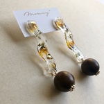 wave botanical wood 大ぶりピアス・イヤリング