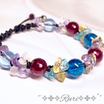 ༅೫secret Jewel೫༅ 天然石 パワーストーン ブレスレット　マクラメ