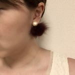 コットンパールとミンクファーピアス♡カラバリあり！