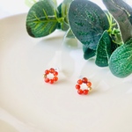 サードニクス×ゴールド　プチサークルスタッドピアス