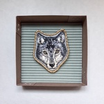 【20%OFF】[real] 動物刺繍ブローチ[オオカミ]  