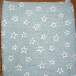 Ｗガーゼ100×50cm、星柄の水色
