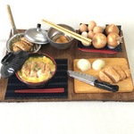 hand made ミニチュア ドールハウス カツ丼作りセット