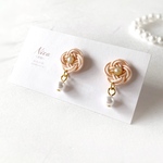 再販 水引 小花ピアス/イヤリング 優しいピンク