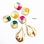 ꫛꫀꪝ✧‧˚♡ポップなアートデザイン、ぽてっとしずくのフープ付きピアス/イヤリング