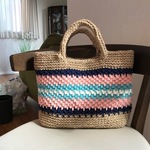 maruokunn713様御注文品「麻とコットン糸のバック」　Ｌサイズ