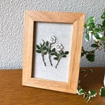 白バラ 刺繍額