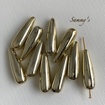 CCBアクリル ライトゴールドドロップビーズ 29mm 10個set