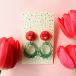 ＜titi～ナンデモナイヒノ耳飾～＞刺繍ピアス◎チューリップ/Tulip◎アレルギー対応/ロングポスト変更可能