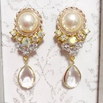 No.275キラキラカボションピアス　イヤリング♡