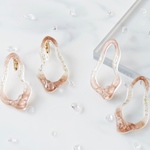 【特集掲載】Drop ﻿イヤリング ／ピアス｜Nude Brown (ヌードブラウン)｜金属アレルギー対応｜チタン｜アクリルアクセサリー｜クリア