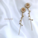 ラスト1点-HANABI- パールビジューとロングストーンチャーム ピアス/イヤリング
