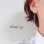 【Amiiy】スワロフスキー クリアカラー きらきら 揺れ ゆらゆら フック ロングピアス 大人カジュアル 大人かわいい 母の日
