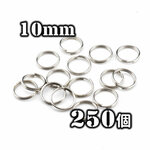 【e335】送料無料 [約140個] 二重丸カン ロジウム 10×0.7mm 