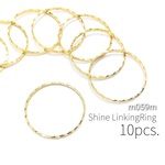 10個 銅製  キラキラ細フレームヒキモノリングパーツ☆M　約16mm【m059m】