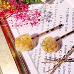 《送料無料》ボタニカル♔︎お花いっぱいヘアピン4本セット♡〜yellow〜