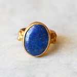 SALE＊古代スタイル＊天然ラピスラズリ　指輪＊9号　BZ
