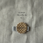 ビスケット柄のヘアクリップ　刺繍　ワッペン　ベビー　グログラン　スイーツ