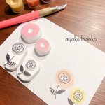 お買い得！消しゴムはんこ☆北欧風フラワー4個SET