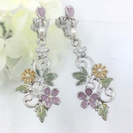 【再販】イヤリング・桜と透かし細工のドロップイヤリング/シルバー