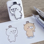 HATクマさんのいやんっ消しゴムはんこ