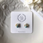 小さめ♡ターコイズとスワロフスキーのピアス/イヤリング、ノンホールピアス