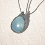 20%OFF　6000→5000　再入荷！アクアマリン マクラメネックレス